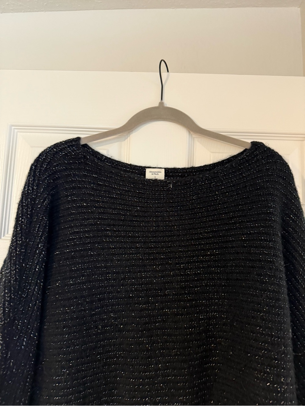 Black Metallic Thread Women's Sweater